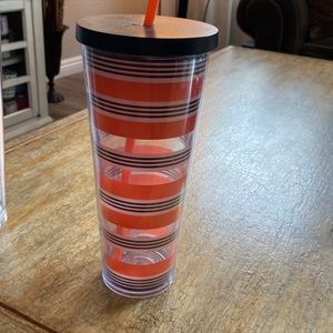 Starbucks black red stripped cold cup